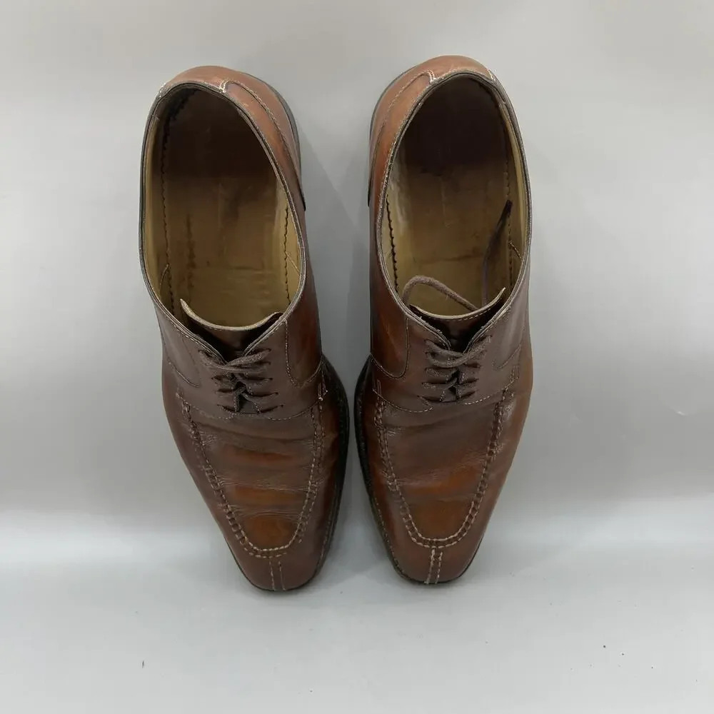 Paul Stuart Cap Split Toe Oxford Men Size 10.5 A Brown Leather Lace Up Low Shoes